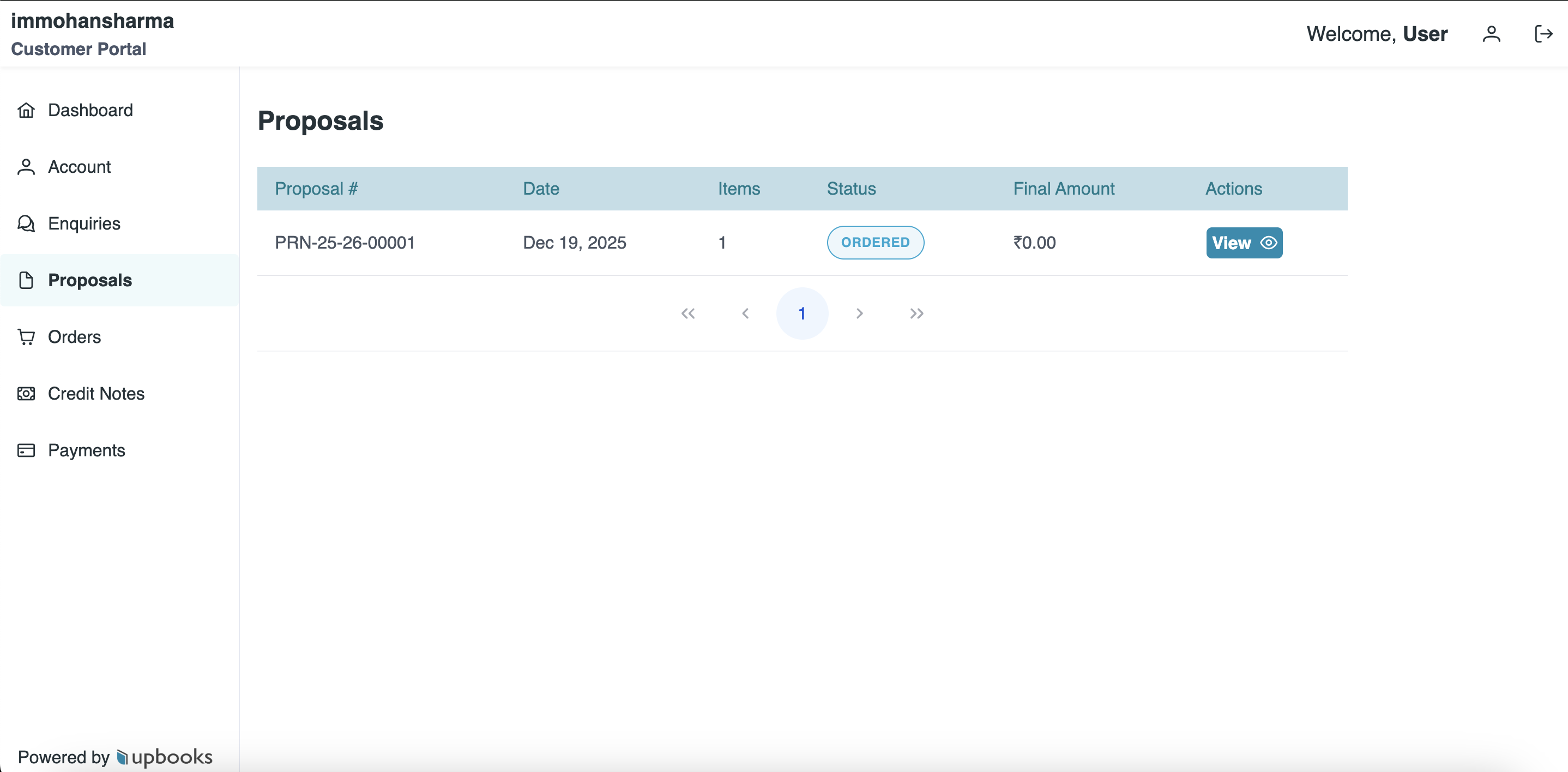Customer Portal - Proposals