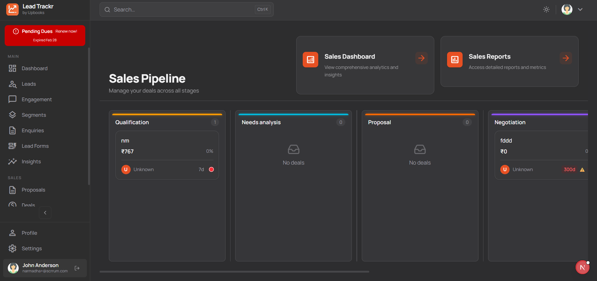 LeadTrackr - Sales Pipeline