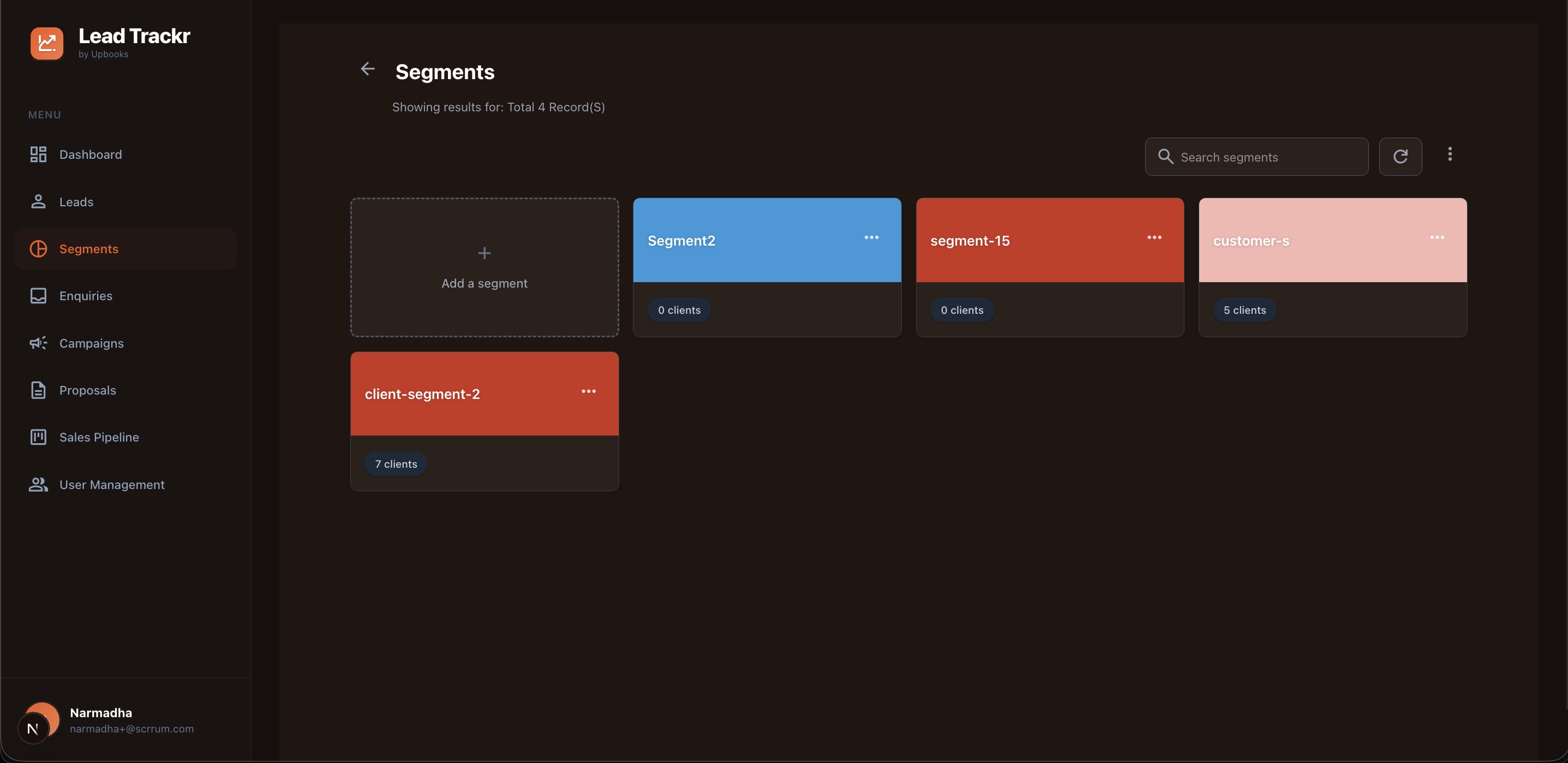 Lead Trackr - Segments