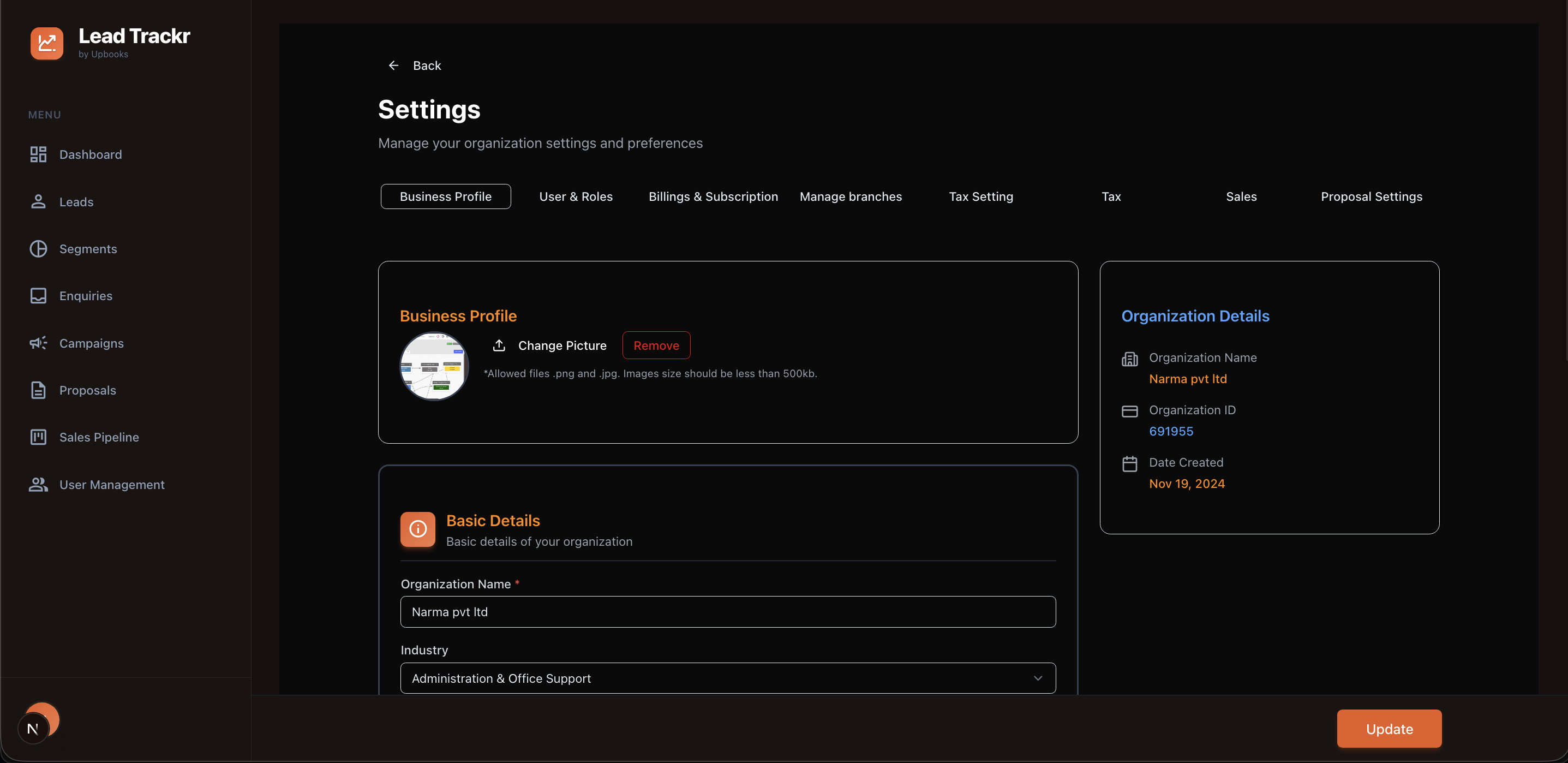 Lead Trackr - Settings