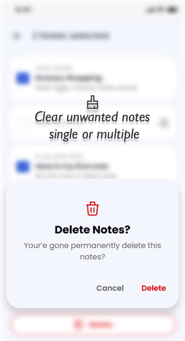 Deleting notes