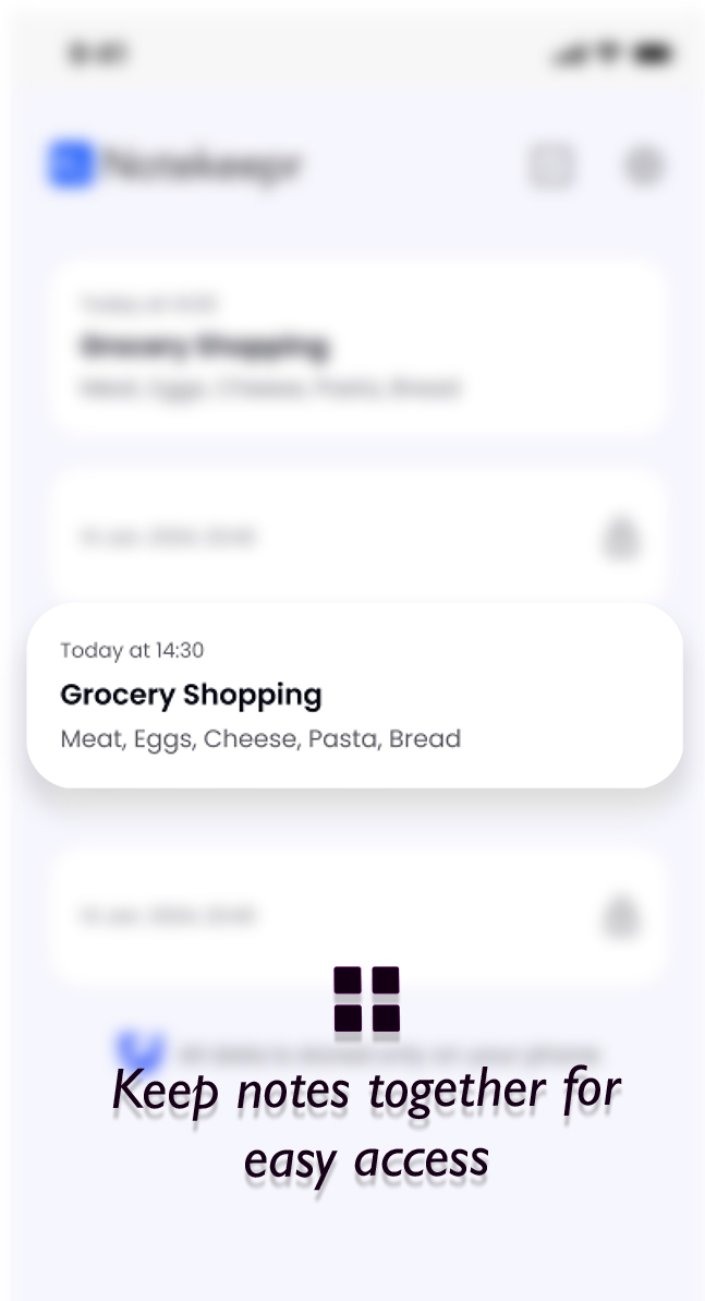 List of created notes