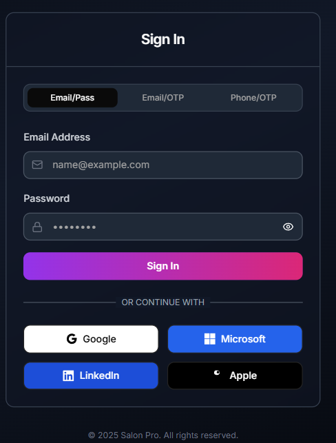 Salon Pro — Booking and appointments