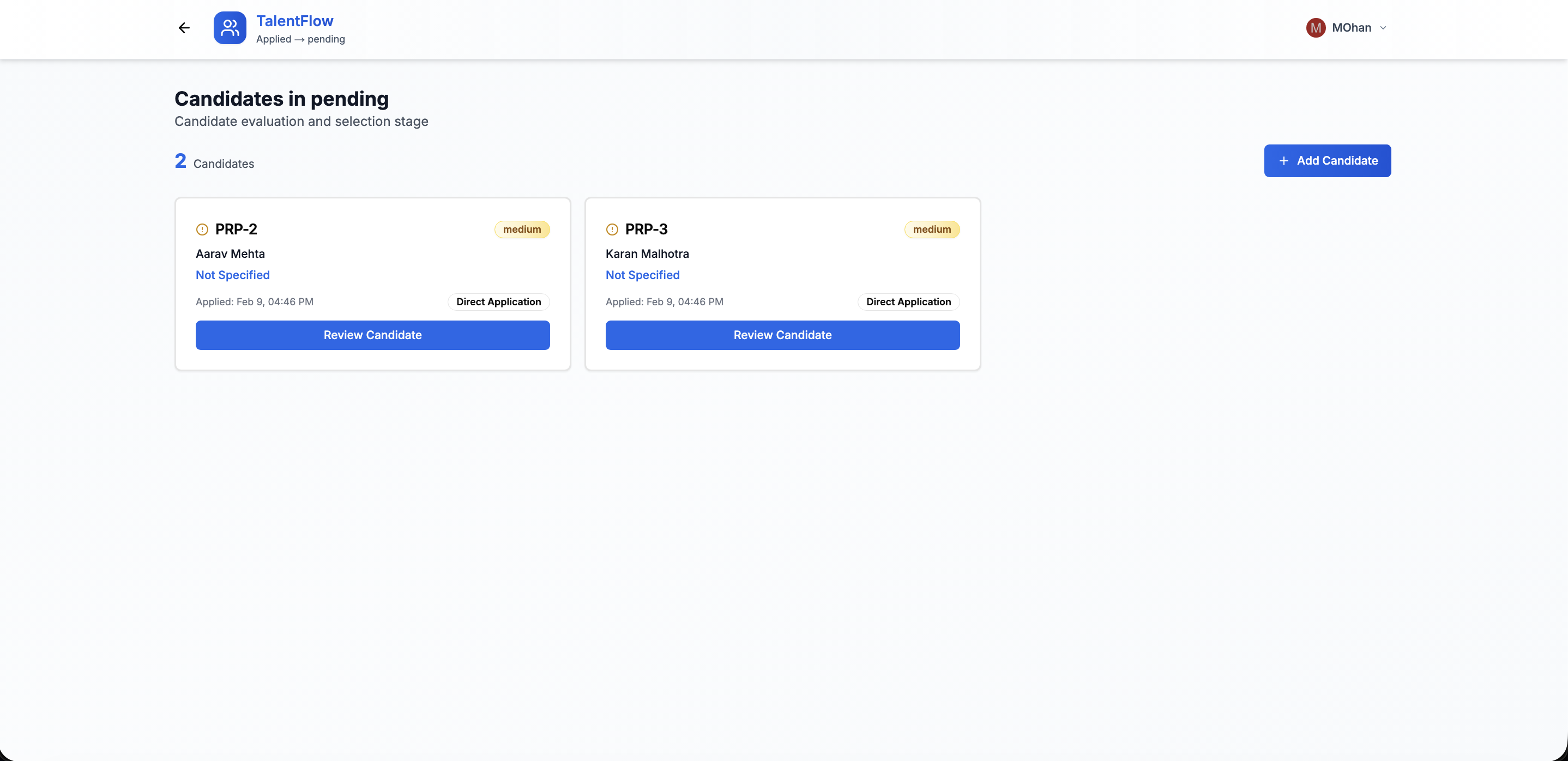 Talent Flow - Candidate Details & Evaluation