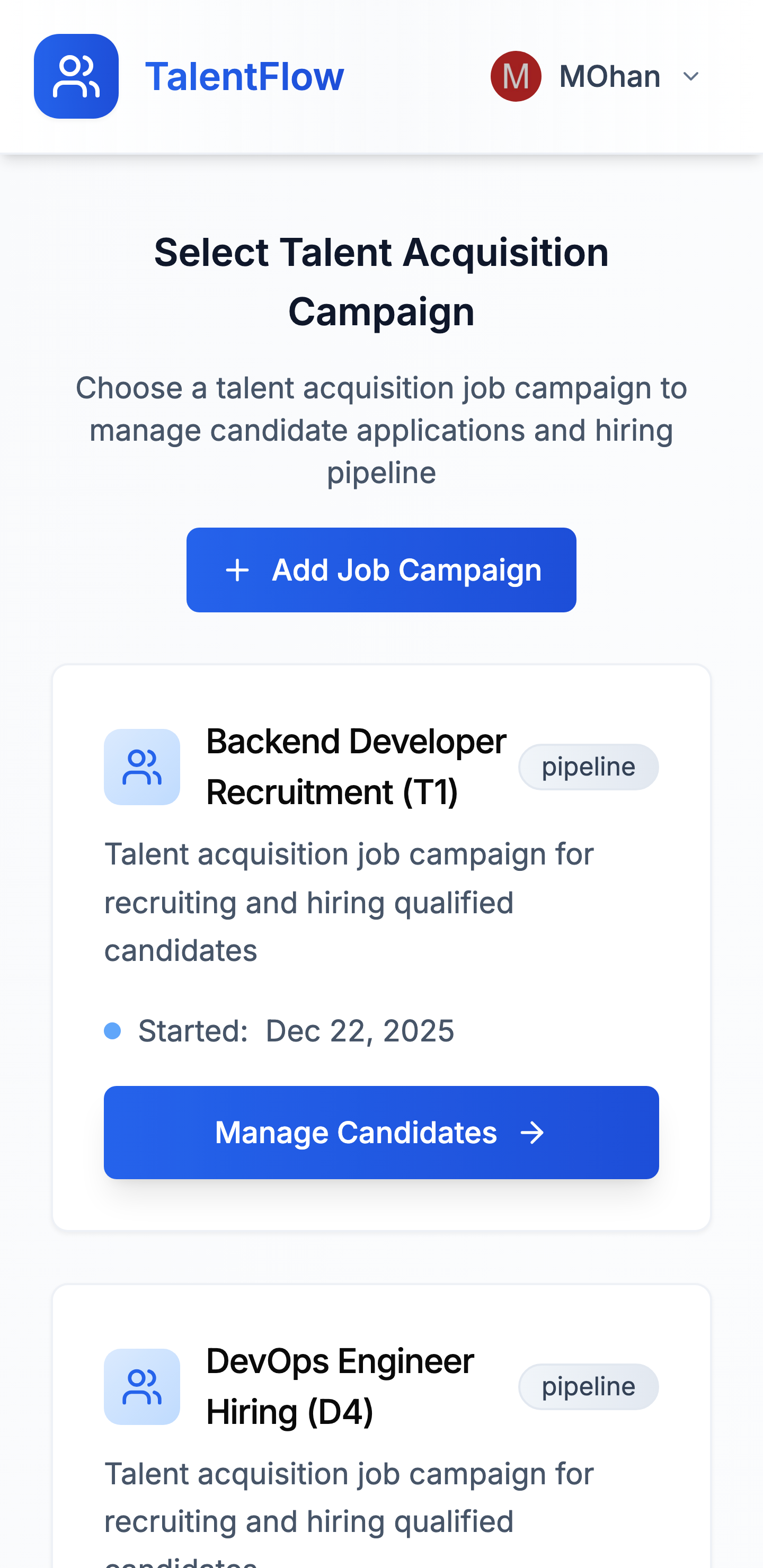 Talent Flow - Mobile-Friendly Interface